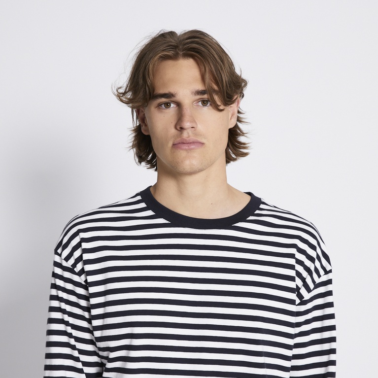 Striped long sleeve tee "Lion stripe" Navy
